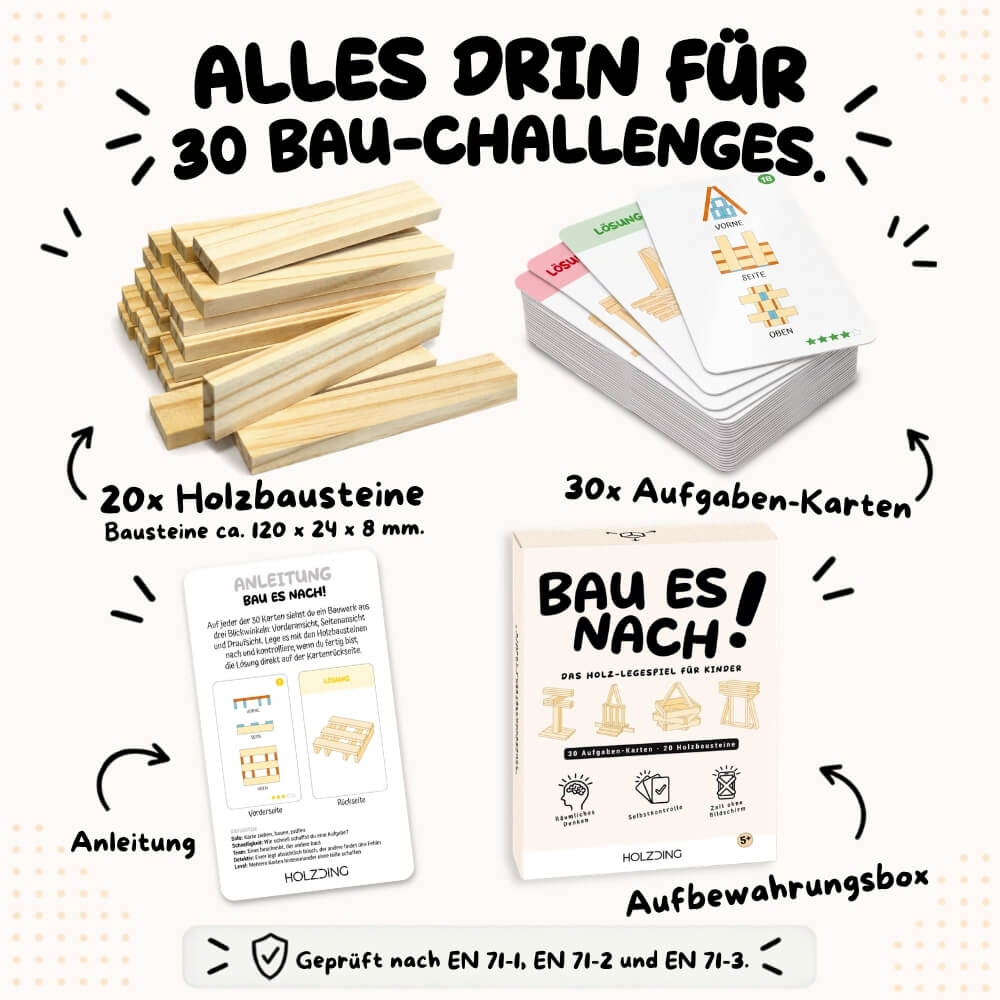 NEU: Bau es nach! - Das Holz-Legespiel für Kinder