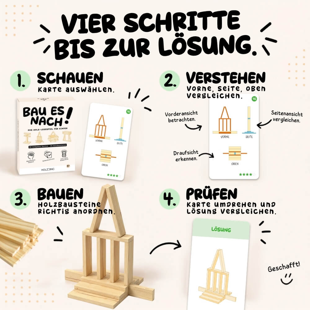 NEU: Bau es nach! - Das Holz-Legespiel für Kinder